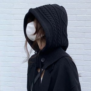 커들준 니트 바라클라바 후드워머 넥워머 겨울모자