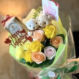 발렌타인데이선물 발렌타인데이 초콜릿꽃다발 비누꽃 발렌타인꽃다발 곰돌이커플 남친선물 프로포즈