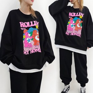 [면/기모선택 4XL] 롤러 레이어드 스웨트 셋업 55~88까지 3COLOR 맨투맨+조거팬츠 SET 츄리닝 트레이닝 오버사이즈 루즈핏 세트