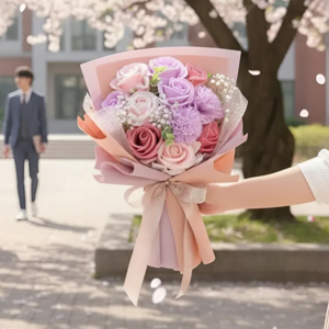이지엘리 졸업식 입학식 안개꽃 장미 비누 꽃다발