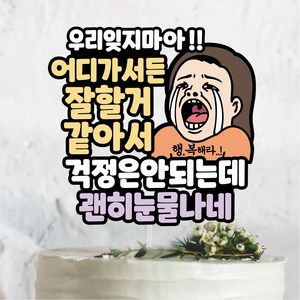 써봄586 이직 퇴직 퇴사 기념 캐릭터토퍼