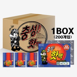 [25년 제조] 충성 포켓용 중형 군용 핫팩 100g, 200개
